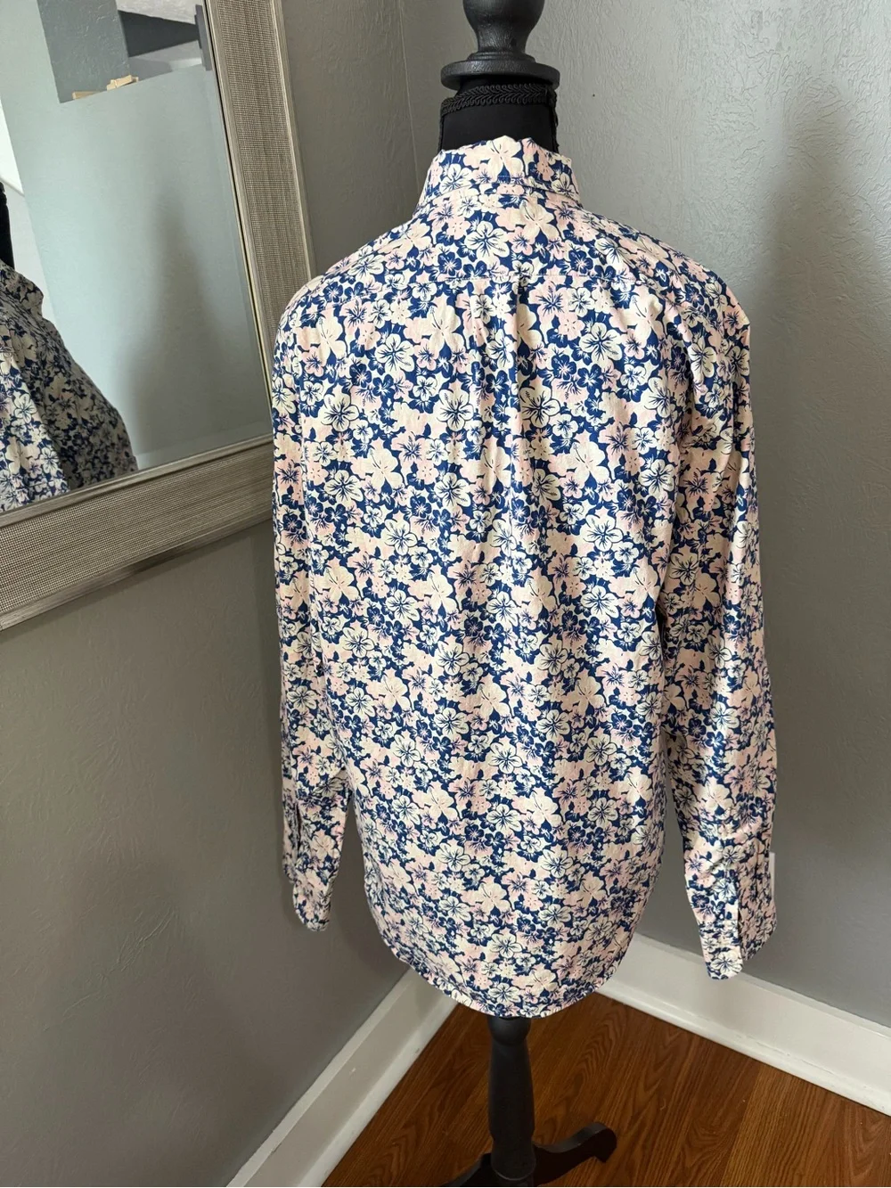 J. Crew Secret Wash Stretch Organic Cotton Floral Poplin Preppy Slim Fit Small
